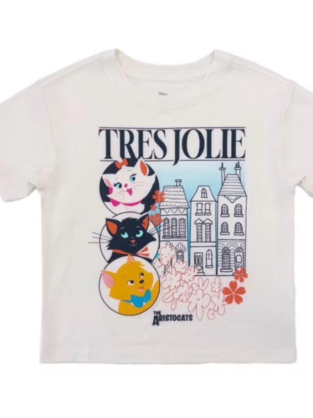 NWT! Official Disney The Aristocats Marie "Très Jolie" Graphic T-Shirt 7/8